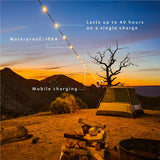 Luci Solar String Lights + Detachable Power Hub: White 44'